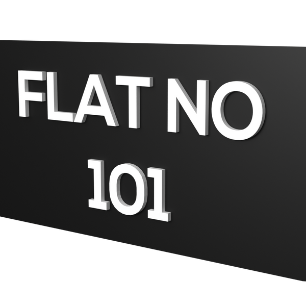 Flat no | FLAT NO 101 | Flat No name signage