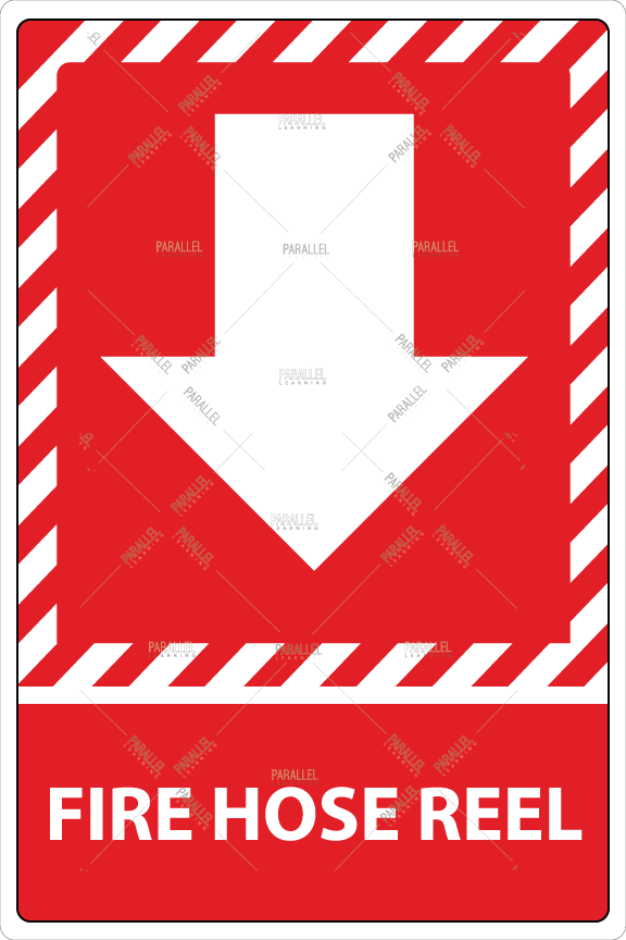 Fire Hose Reel Down Arrow | Fire Hose Reel Down Arrow signage & sticker