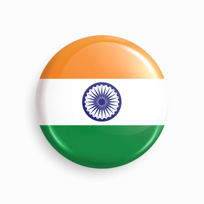 Indian Flag Badge | Round pin-back badge - Parallel Learning