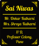 Golden Acrylic Name Plate | Size 10 X 12 inch_Style_001