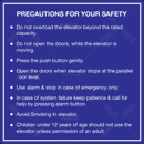 Elevator Safety Precautions poster - Parallel Learning