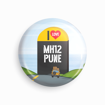 I love Pune_2 | Round pin badge | Size - 58mm - Parallel Learning