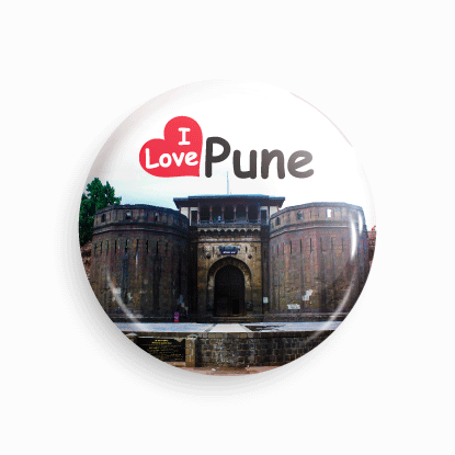 I love Pune | Round pin badge | Size - 58mm - Parallel Learning