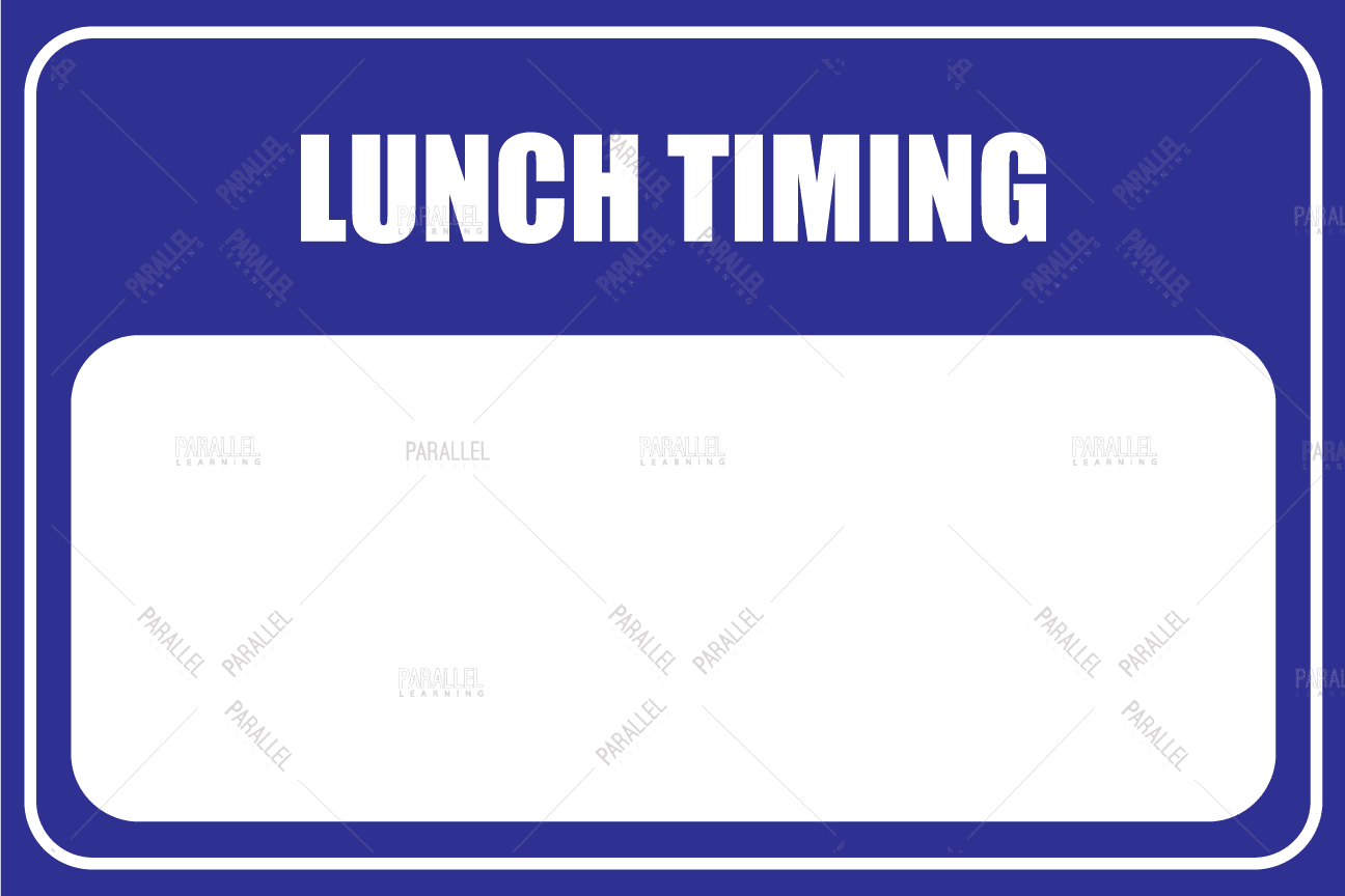 Lunch Timing signage | Lunch Timing sticker & posters