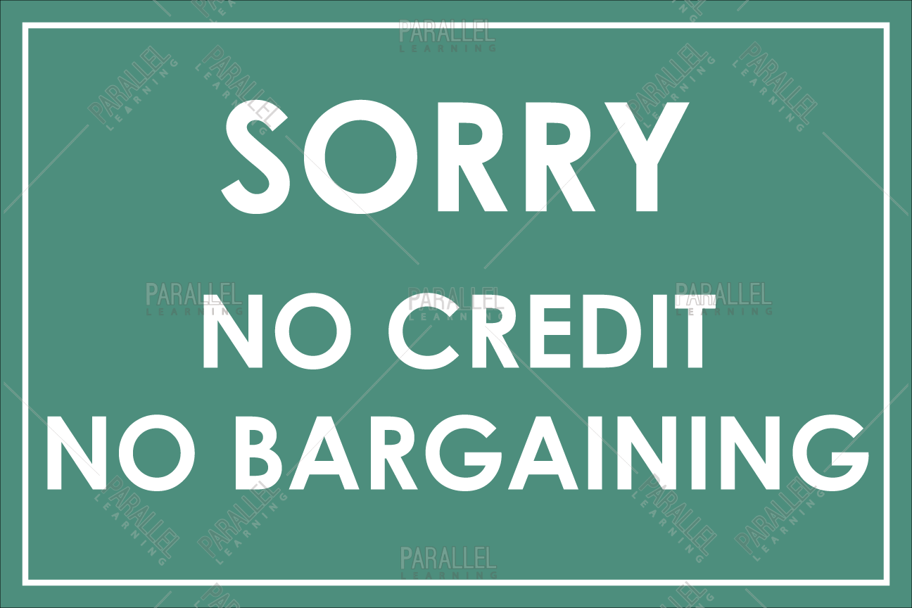 No Credit signage No Credit sticker & posters