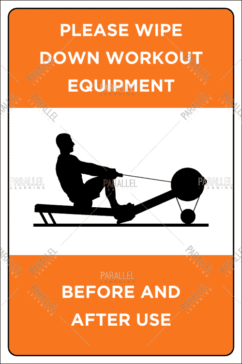 Signage for Gym instruction signage for gym Please Wipe Down Work Out Equipment Before And After Use
