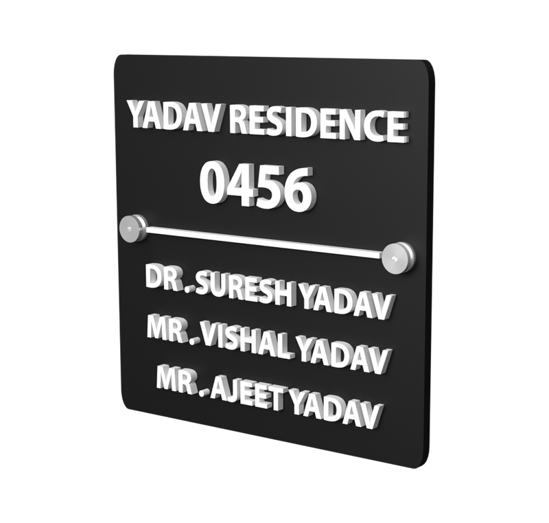 Nameplate | Home nameplate | Flat nameplate, Size 12inch X 12inch | Style_001