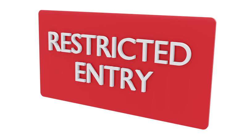Redacted Entry Pass Restricted Entry | Restricted Entry Signage | Restricted Entry signboard