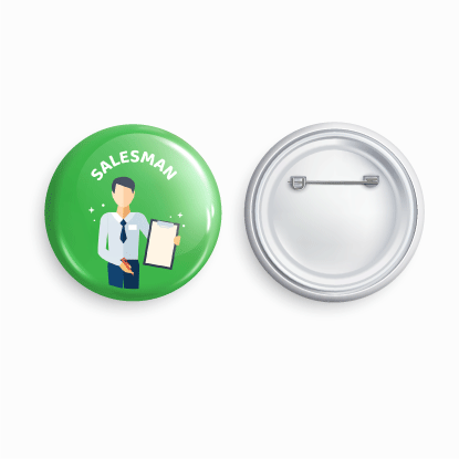 Salesman | Round pin badge | Size - 58mm - Parallel Learning